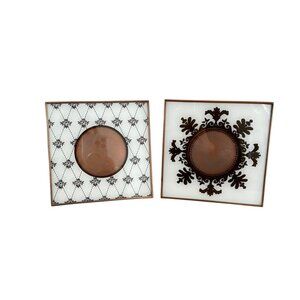 Notre Monde Square White Glass Picture Frame Set